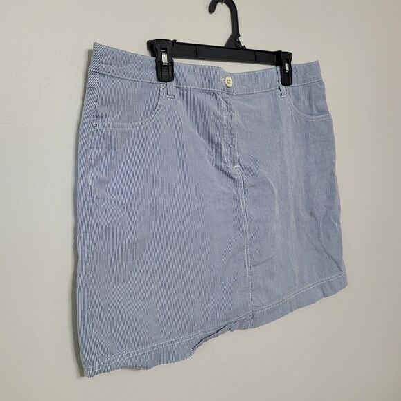 Karen Scott Women’s 16 Blue Pinstripe Skort Stretch Waist EUC - Picture 1 of 6